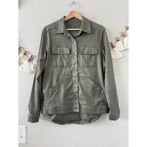 Level 99 X Evereve Linen Blend Gina Olive Green Utility Jacket Lightweight S